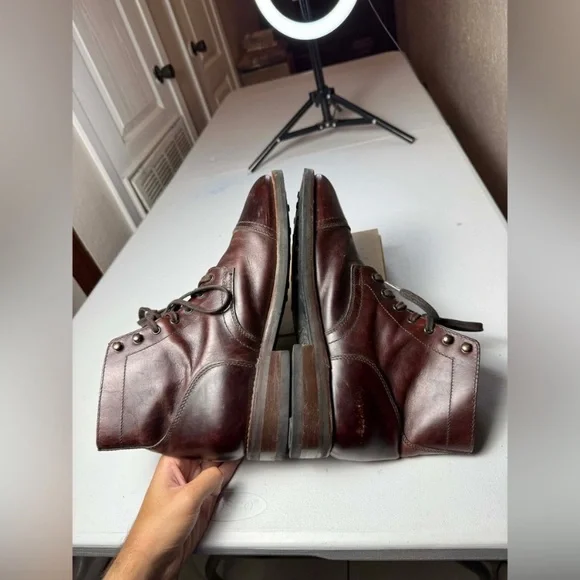 Thursday Boot Co. Captain Boots Mens Size 10.5 Brown Leather Cap Toe Casual - Picture 6 of 13